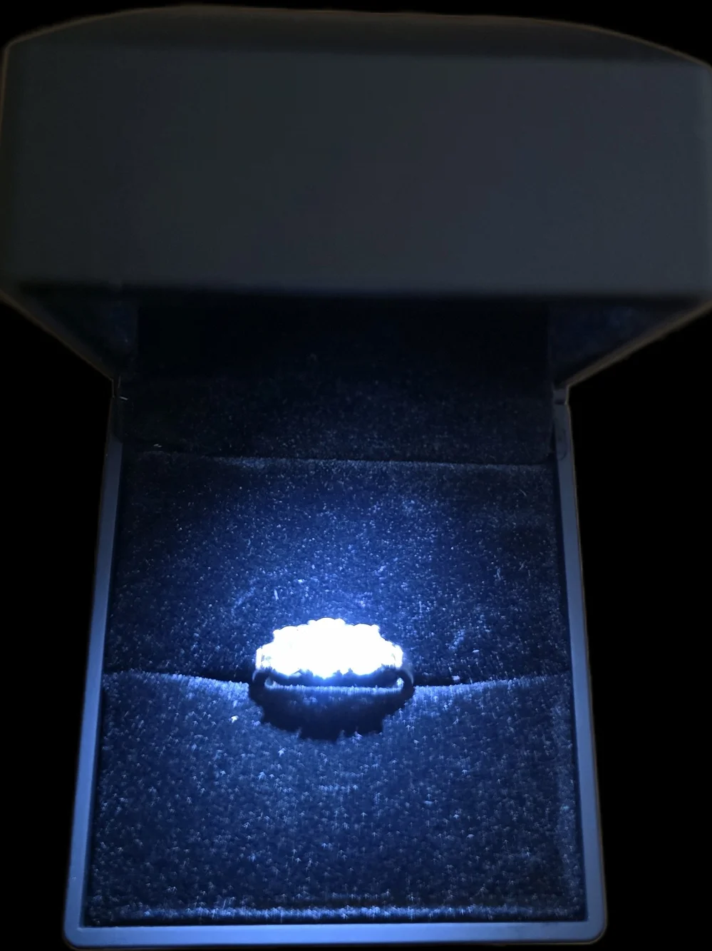 3 Stone Topaz 14k White Gold Ring